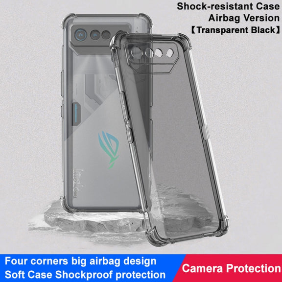For Asus ROG Phone 7 Ultimate imak Shockproof Airbag TPU Phone Case(Transparent Black)