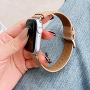 Embossed Line Genuine Leather Watch Band For Apple Watch 42mm(Khaki)