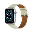 Embossed Love Genuine Leather Watch Band For Apple Watch 5 40mm(Milky White) - Watch Bands by PMC TechLife | Online Shopping South Africa | PMC TechLife
