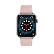 Embossed Love Genuine Leather Watch Band For Apple Watch 3 38mm(Pink)