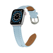 Embossed Love Genuine Leather Watch Band For Apple Watch 2 38mm(Blue)