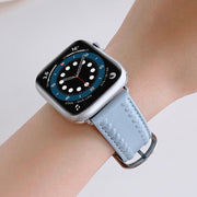 Embossed Love Genuine Leather Watch Band For Apple Watch 2 38mm(Blue)