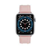 Embossed Love Genuine Leather Watch Band For Apple Watch SE 2023 44mm(Pink)