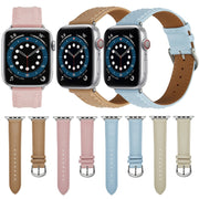 Embossed Love Genuine Leather Watch Band For Apple Watch 7 41mm(Blue)