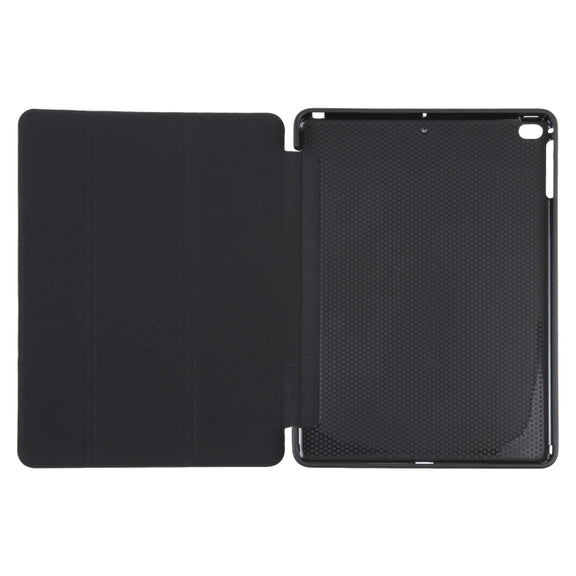 For iPad 9.7 2018 & 2017 / Air / Air2 GEBEI 3-folding Holder Shockproof Flip Leather Tablet Case(Black)