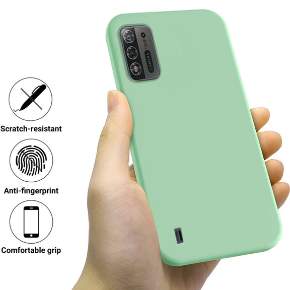 For ZTE Blade A52 Lite Pure Color Liquid Silicone Shockproof Phone Case(Green)