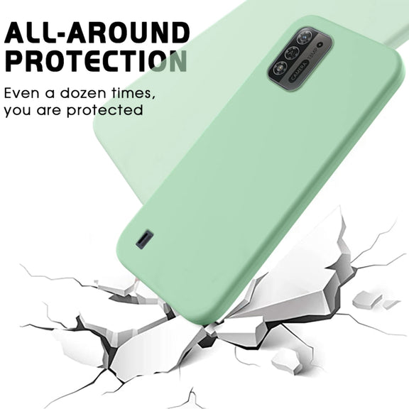 For ZTE Blade A52 Lite Pure Color Liquid Silicone Shockproof Phone Case(Green)