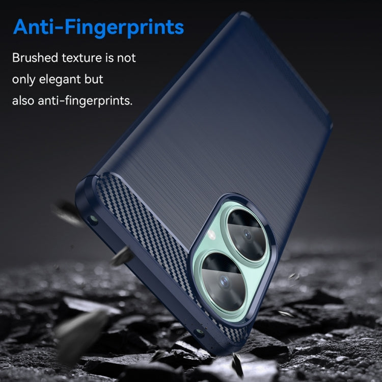 For Huawei Enjoy 60 Pro Brushed Texture Carbon Fiber TPU Phone Case(Blue)