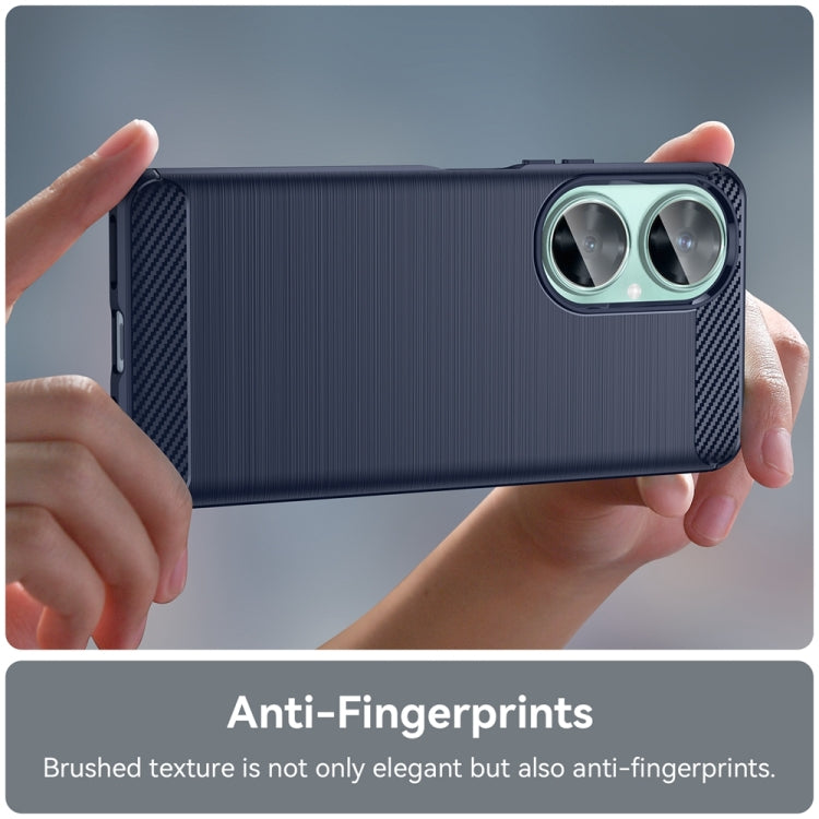 For Huawei Enjoy 60 Pro Brushed Texture Carbon Fiber TPU Phone Case(Blue)