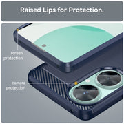 For Huawei Enjoy 60 Pro Brushed Texture Carbon Fiber TPU Phone Case(Blue)