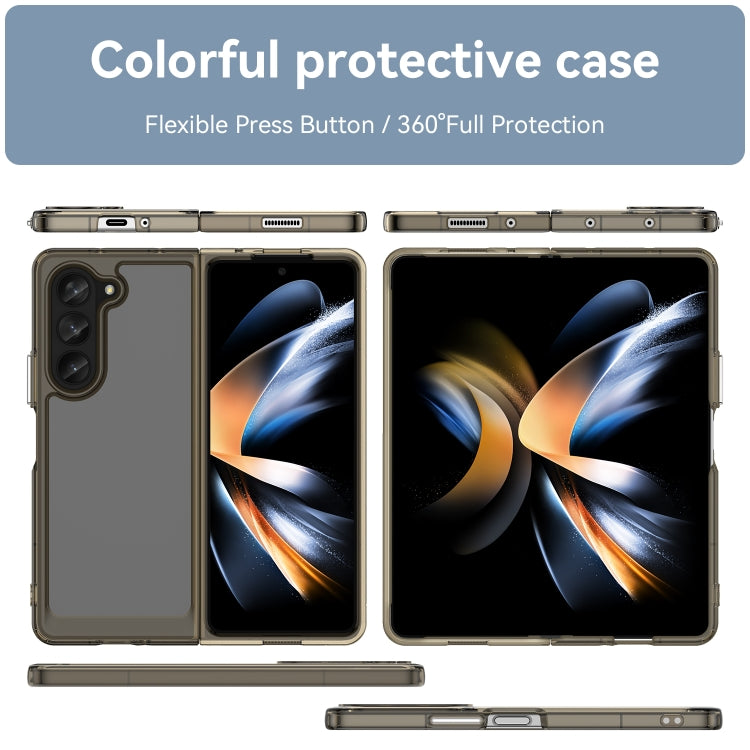 For Samsung Galaxy Z Fold5 Colorful Series Acrylic + TPU Phone Case(Transparent Grey)