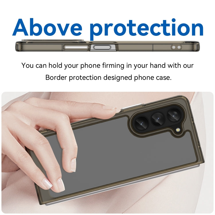 For Samsung Galaxy Z Fold5 Colorful Series Acrylic + TPU Phone Case(Transparent Grey)