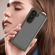 For Samsung Galaxy Z Fold5 Colorful Series Acrylic + TPU Phone Case(Transparent Grey)