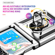 For Samsung Galaxy Z Flip5 Shockproof TPU + PC Phone Case with Holder(Silver)