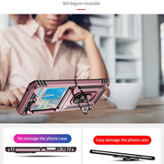 For Samsung Galaxy Z Flip5 Shockproof TPU + PC Phone Case with Holder(Rose Gold)