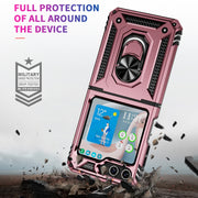 For Samsung Galaxy Z Flip5 Shockproof TPU + PC Phone Case with Holder(Rose Gold)
