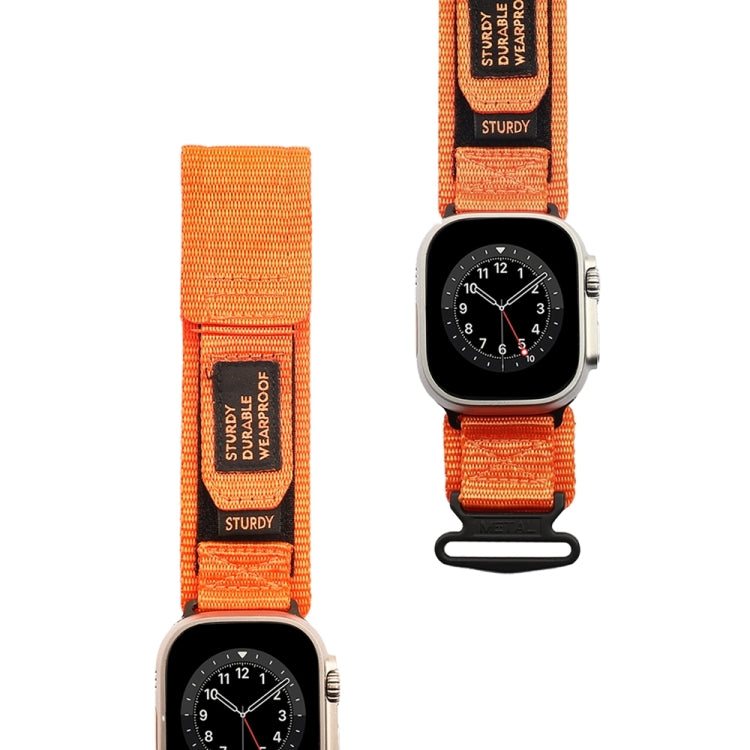 Nylon Two Section Watch Band For Apple Watch 8 41mm(Orange)