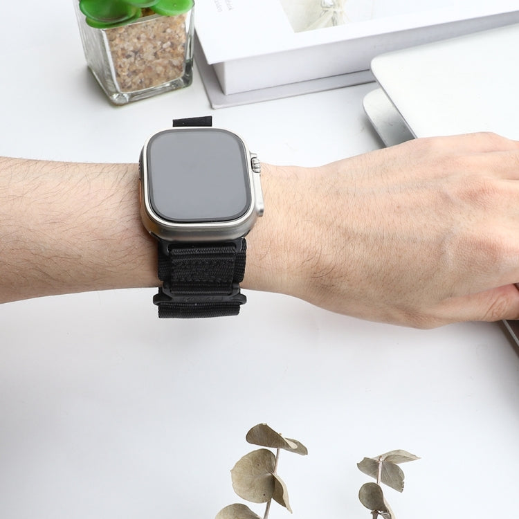 Nylon Two Section Watch Band For Apple Watch 8 41mm(Black)