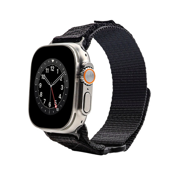 Nylon Two Section Watch Band For Apple Watch 8 41mm(Black)