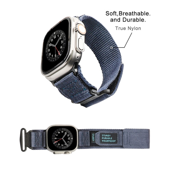 Nylon Two Section Watch Band For Apple Watch 8 41mm(Blue)