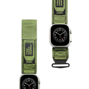Nylon Two Section Watch Band For Apple Watch 8 41mm(Dark Green)