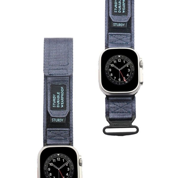 Nylon Two Section Watch Band For Apple Watch 8 45mm(Blue)