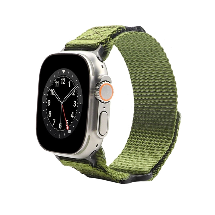 Nylon Two Section Watch Band For Apple Watch SE 2022 44mm(Dark Green)