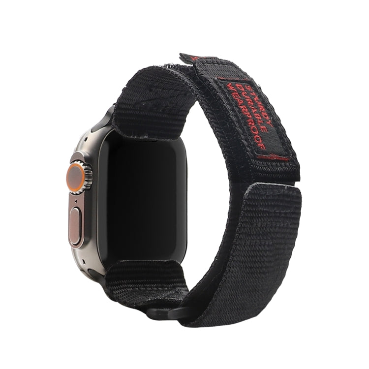 Nylon Two Section Watch Band For Apple Watch 7 45mm(Black)