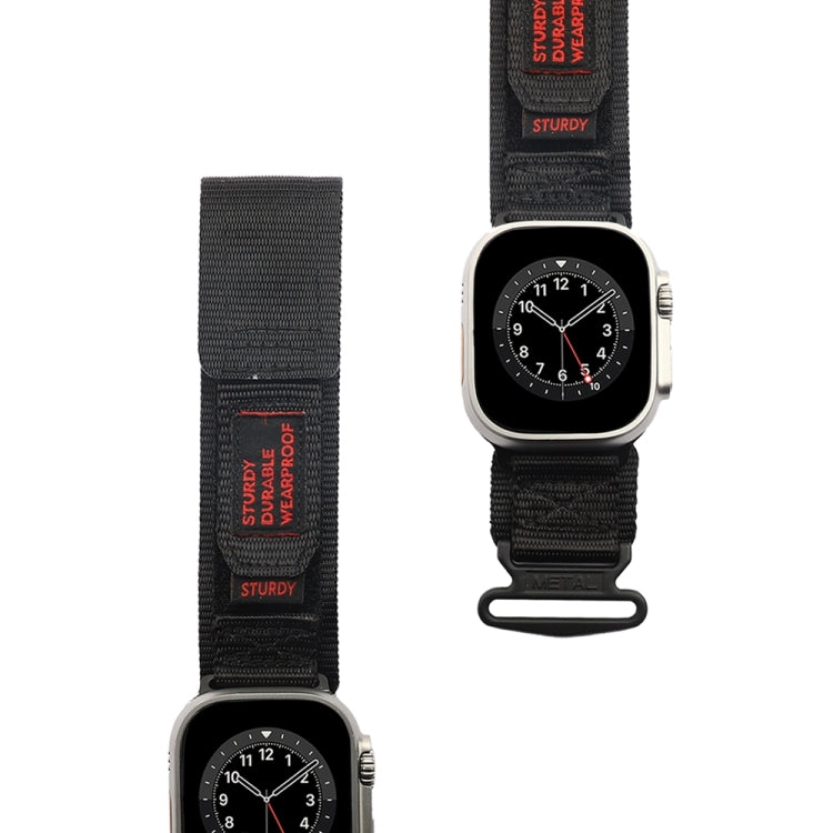 Nylon Two Section Watch Band For Apple Watch 6 40mm(Black)