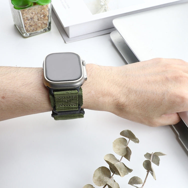 Nylon Two Section Watch Band For Apple Watch 42mm(Dark Green)