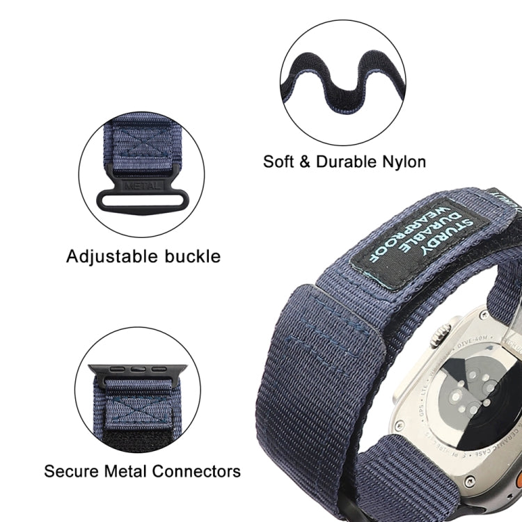 Nylon Two Section Watch Band For Apple Watch 38mm(Blue)
