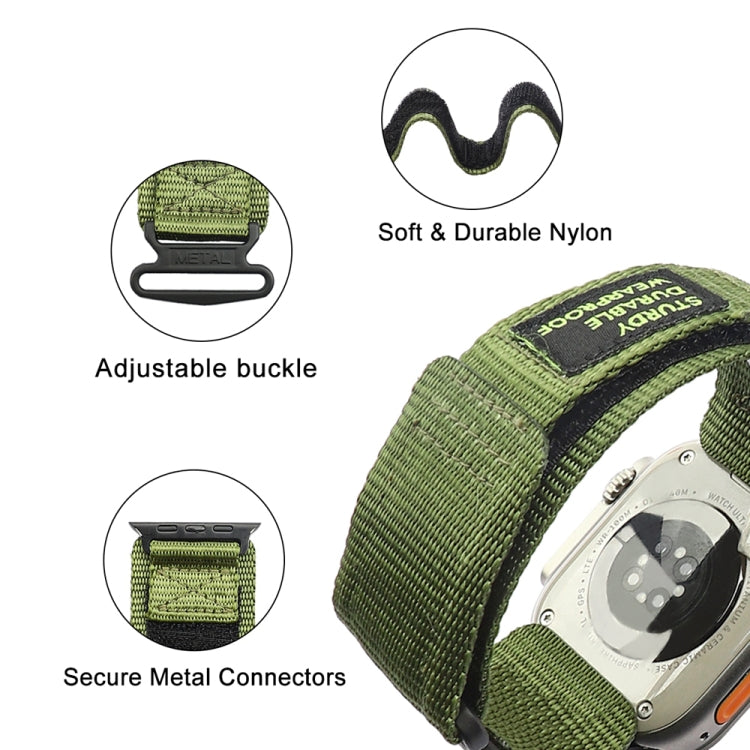 Nylon Two Section Watch Band For Apple Watch 38mm(Dark Green)