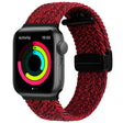 Magnetic Fold Clasp Woven Watch Band For Apple Watch 3 38mm(Black Sand Red) - Watch Bands by PMC TechLife | Online Shopping South Africa | PMC TechLife