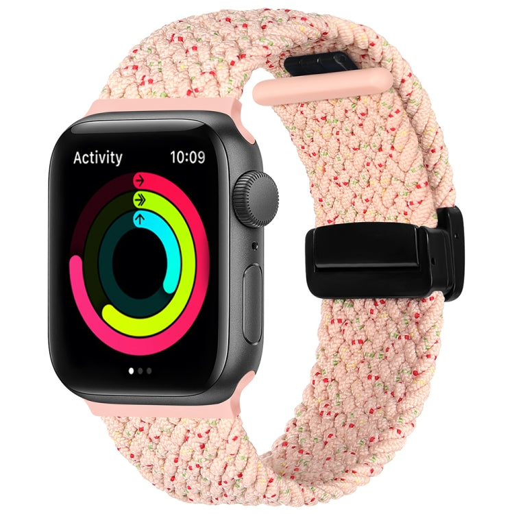 Magnetic Fold Clasp Woven Watch Band For Apple Watch 2 42mm(Starlight Pink)