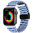 Magnetic Fold Clasp Woven Watch Band For Apple Watch 42mm(Blue White) - Watch Bands by PMC TechLife | Online Shopping South Africa | PMC TechLife
