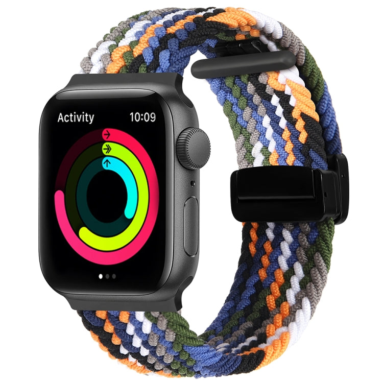 Magnetic Fold Clasp Woven Watch Band For Apple Watch 42mm(Denim Color)