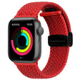 Magnetic Fold Clasp Woven Watch Band For Apple Watch 38mm(Red) - Watch Bands by PMC TechLife | Online Shopping South Africa | PMC TechLife