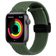 Magnetic Fold Clasp Woven Watch Band For Apple Watch 38mm(Green)
