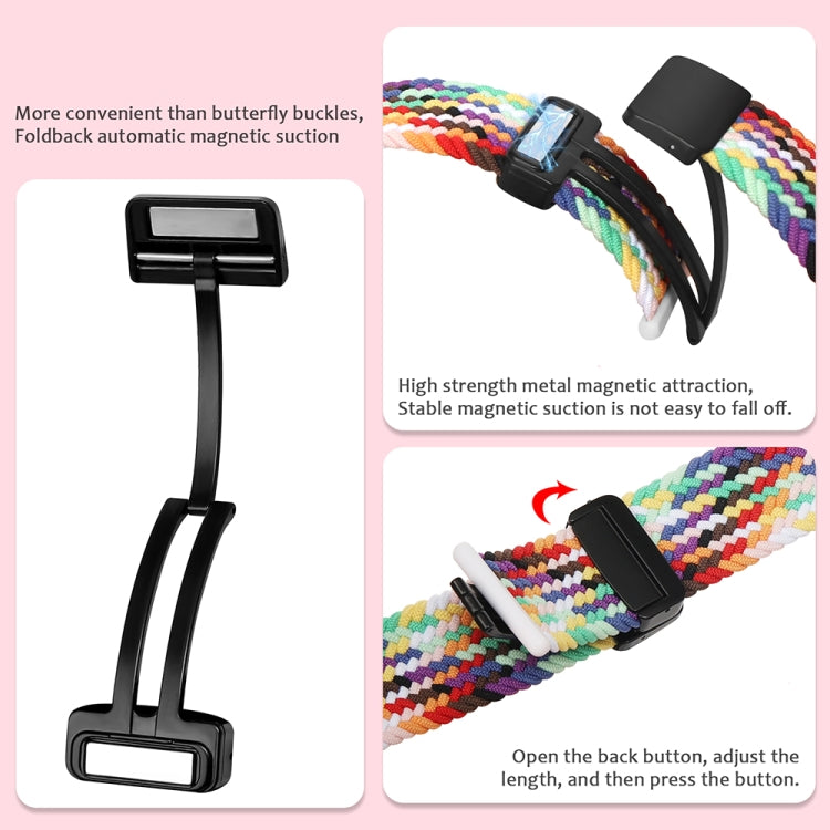 Magnetic Fold Clasp Woven Watch Band For Apple Watch 5 40mm(Black)