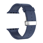 Metal Butterfly Buckle Silicone Watch Band For Apple Watch 2 38mm(Blue)