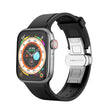 Metal Butterfly Buckle Silicone Watch Band For Apple Watch 42mm(Black) - Watch Bands by PMC TechLife | Online Shopping South Africa | PMC TechLife