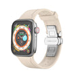 Metal Butterfly Buckle Silicone Watch Band For Apple Watch 38mm(Starlight Color) - Watch Bands by PMC TechLife | Online Shopping South Africa | PMC TechLife