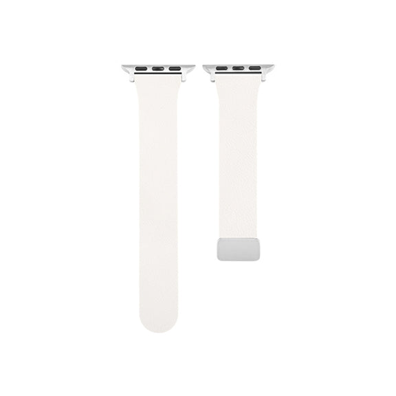 Sheepskin Texture Magnetic Folding Buckle Watch Band For Apple Watch 38mm(White)