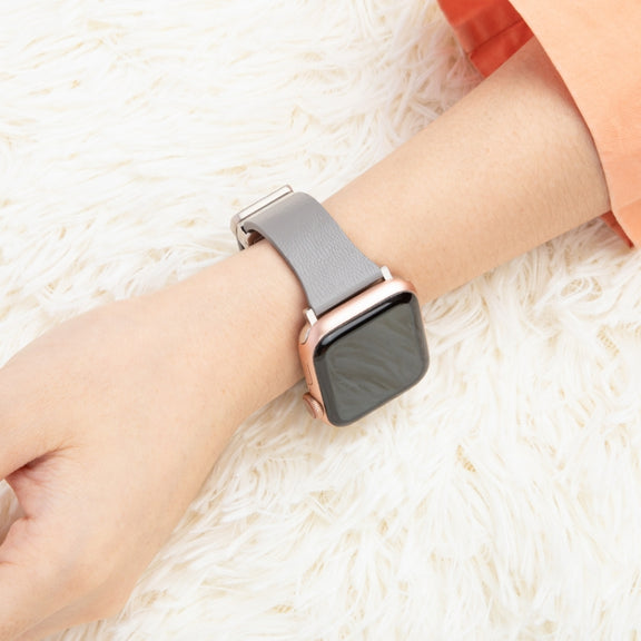 Sheepskin Texture Magnetic Folding Buckle Watch Band For Apple Watch 38mm(Light Brown)