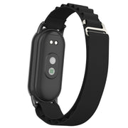 For Xiaomi Mi Band 8 Metal Plug Loop Nylon Watch Band(Black+Black)