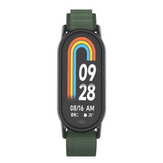 For Xiaomi Mi Band 8 Metal Plug Loop Nylon Watch Band(Black+Army Green)