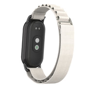 For Xiaomi Mi Band 8 Metal Plug Loop Nylon Watch Band(Black+Starlight)