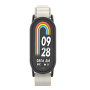 For Xiaomi Mi Band 8 Metal Plug Loop Nylon Watch Band(Black+Starlight)