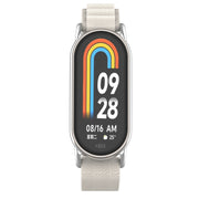 For Xiaomi Mi Band 8 Metal Plug Loop Nylon Watch Band(Silver+Starlight)