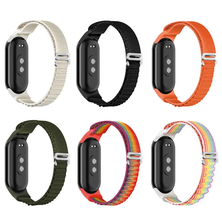 For Xiaomi Mi Band 8 Loop Nylon Watch Band(Rainbow Color)
